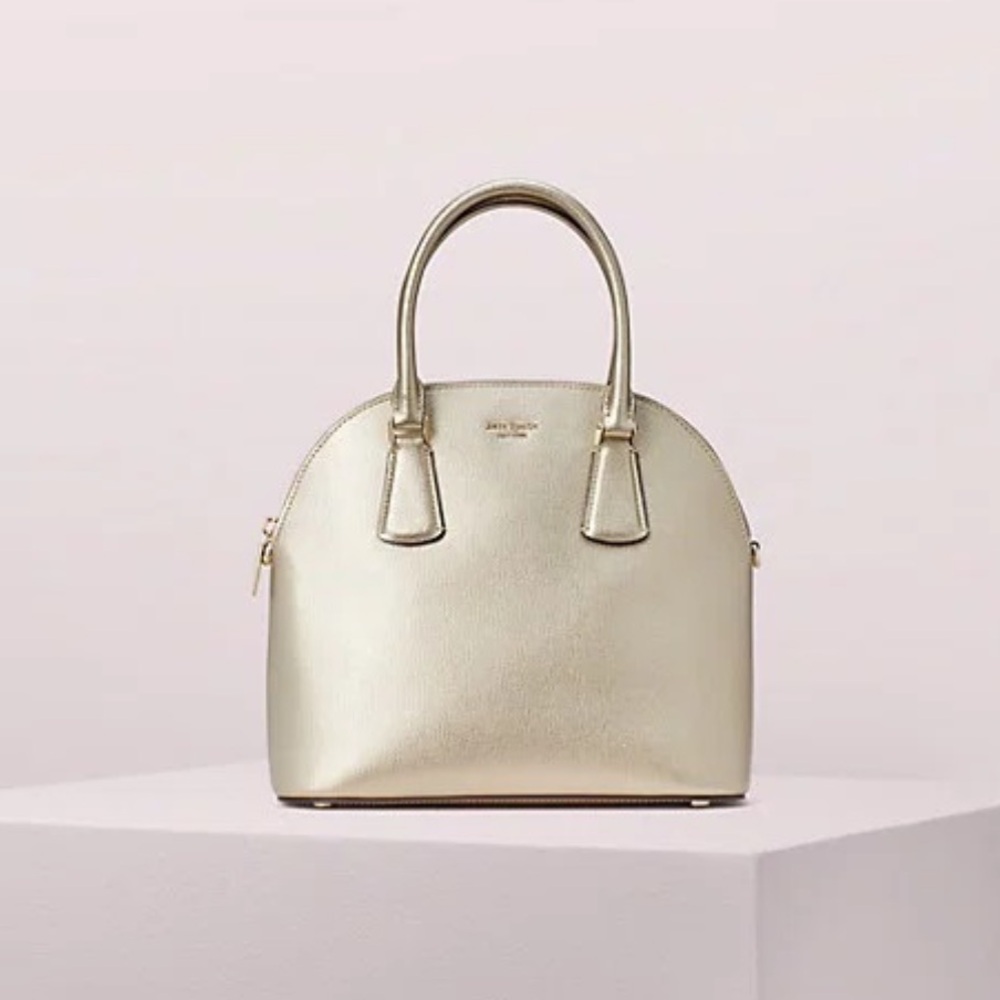 Kate Spade Sylvia Large Dome Satchel in Pale Gold (NWOT)